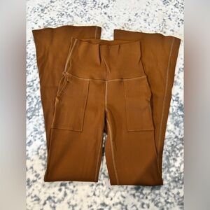 Offline by Aerie Women's Ribbed Brown High-Waisted Leggings